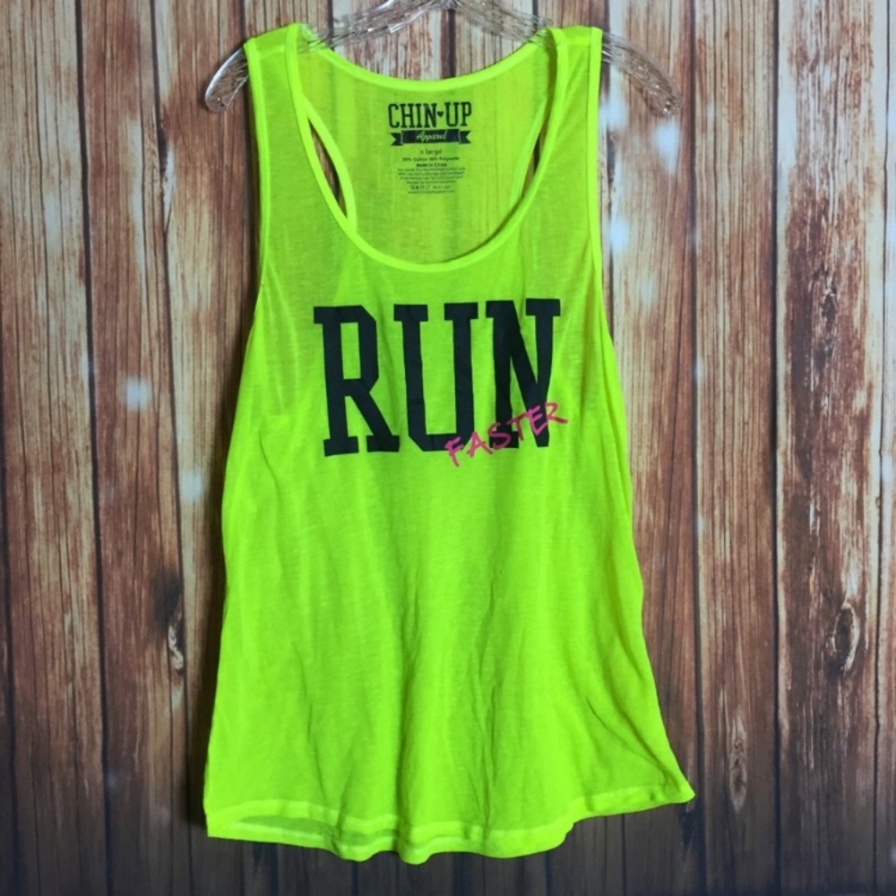 Chin Up Apparel Run Faster Burn Out Gym Tank Top